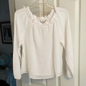 White Ruffled Women's Top